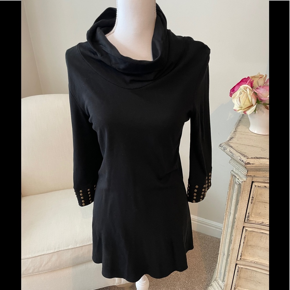 Black tunic with studs around wrist area